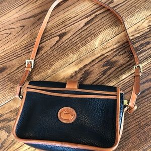 Vintage navy & leather crossbody dooney and bourke